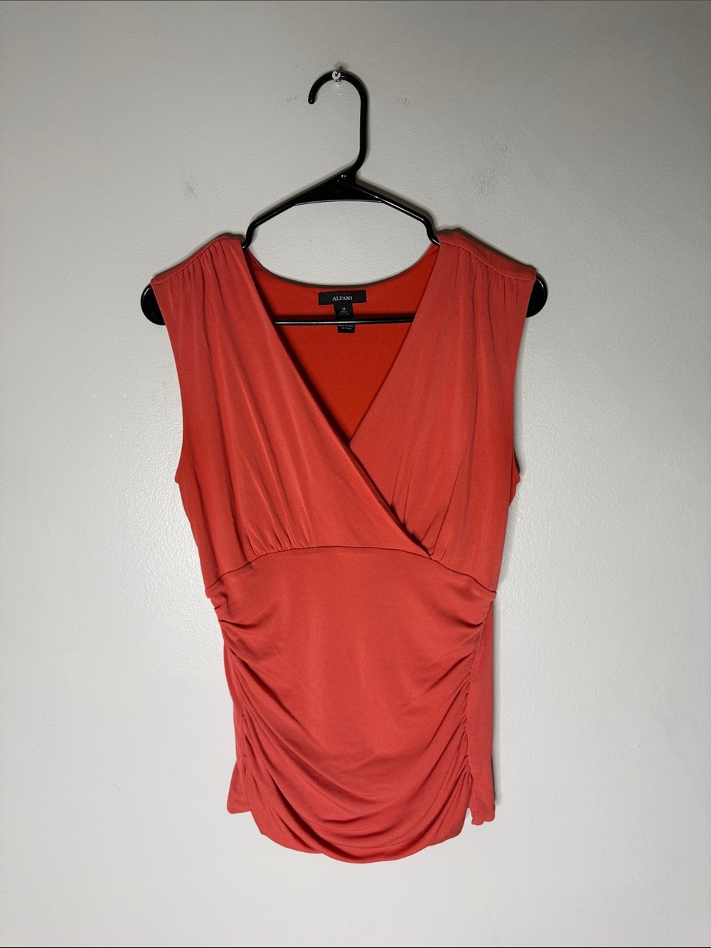 Alfani Coral Sleeveless Surplice Tank Top Size Medium